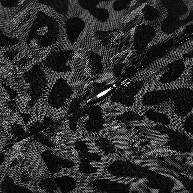 Leopard Sleeve Gloves Dress