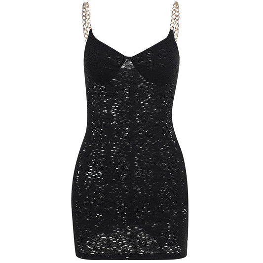 Chain Lace Mini Dress