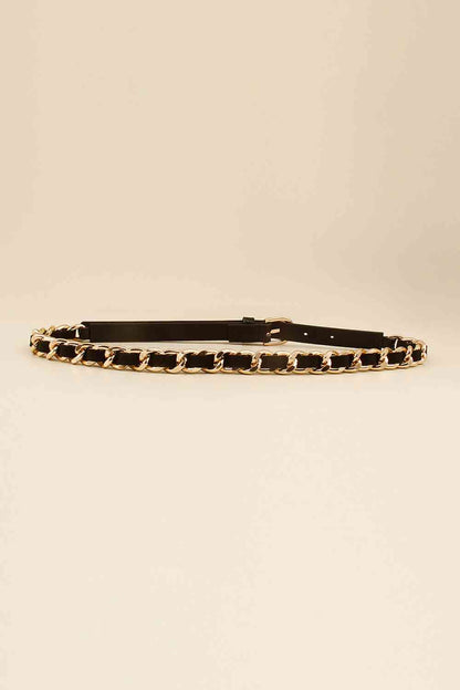 Gold Chain PU Belt