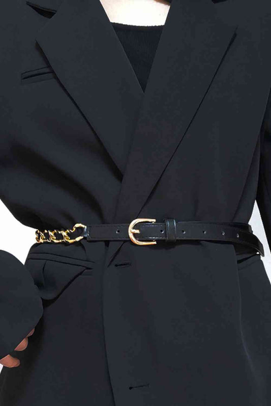 Gold Chain PU Belt